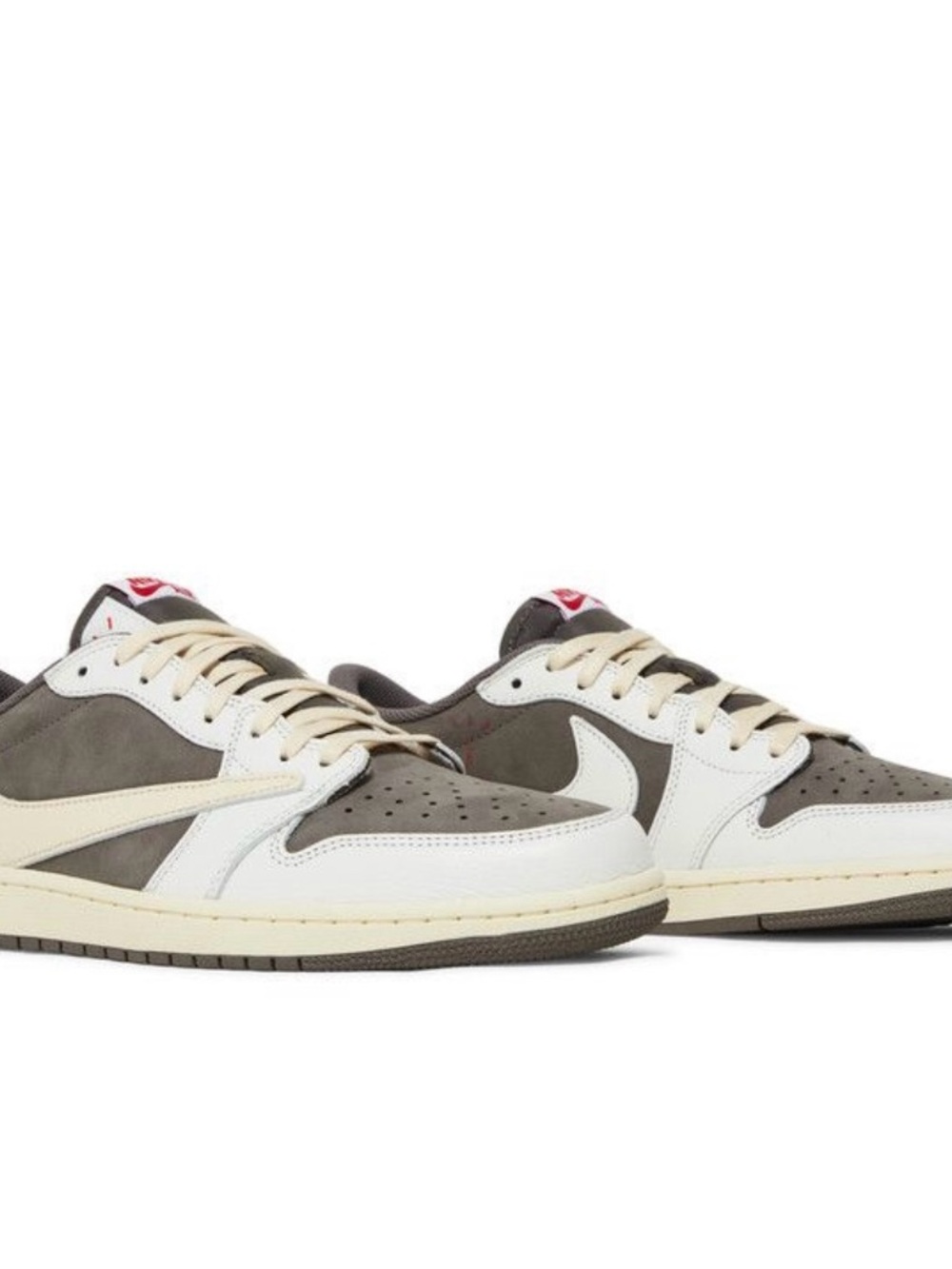 Travis Scott Low-Top Sneakers in White and Brown/Olive